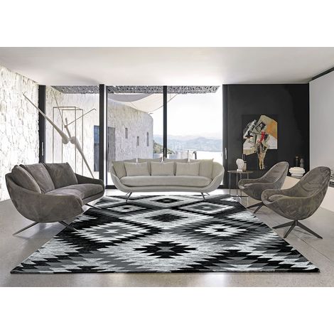 Tappeto Arredo Antiscivolo Camera Salotto Disegno Astratto Geometrico Avana By Suardi, misura115x175coloreArancio (1/5)
