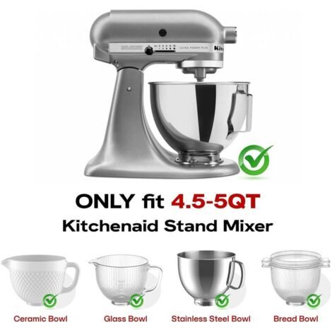 Couvercle transparent anti-éclaboussures pour robots KitchenAid de 4,5 et 5 litres à base inclinable, compatible lave-vaisselle et idéal pour le bol KitchenAid. (1/3)