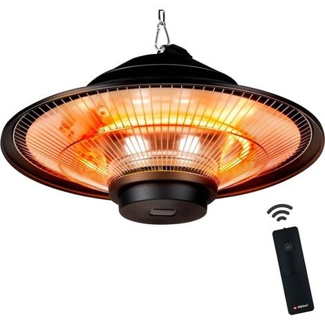 [JAMAIS UTILISE] alpina alpina Heater Chauffe-terrasse - Chauffage infrarouge - IP44 résistant aux éclaboussures - 1500W - Noir (1/5)