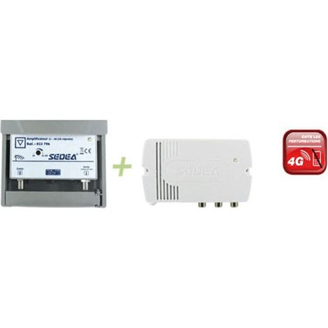 KIT AMPLI 1 ENTREE UHF + ALIM 2 SORTIES POUR PIECES SON VIDEO - 194796