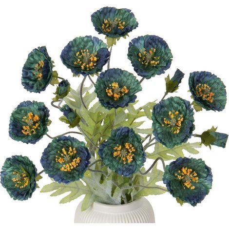 3er Set Künstliche Mohnblume Dekoblumen Blumengesteck Kunstblumen Ø 7cm 70cm (1/5)