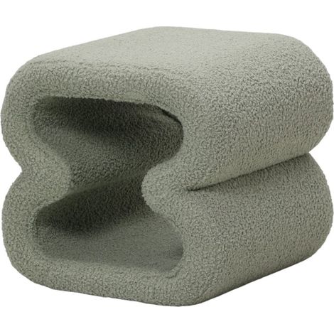 POUF CM 45X44 H. 42 IN TESSUTO EFFETTO BOUCLE' VERDE SALVIA