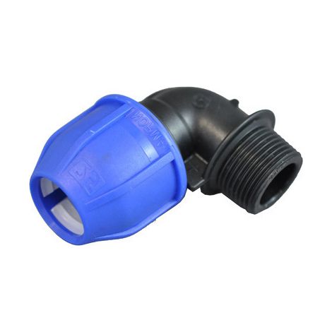 Conector de compresión de tipo codo 90º r/macho 25mm x 3/4” (1/2)