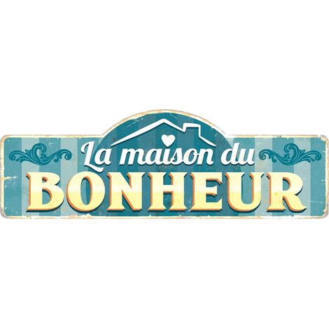 Grande Plaque métallique Bonheur (1/2)