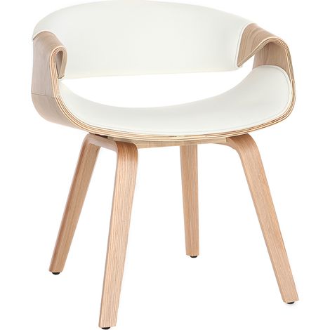 Poltrona scandinava bianco e legno chiaro ARAMIS (1/4)
