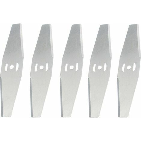 Lame de rechange métal pour coupe-bordure sans fil, outil de jardin, tondeuse à fil, accessoire de remplacement, 5 pièces, couleur argent, compatible avec coupe-herbe électrique. (1/5)