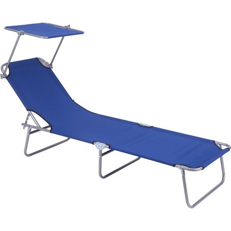 Irovami Lit camping pliant bleu – auvent, portable, extérieur/jardin (1/5)