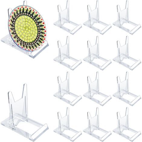 Set di 12 supporti regolabili in acrilico BOED - Plastica - Per esporre libri, prodotti elettronici e foto (1/5)