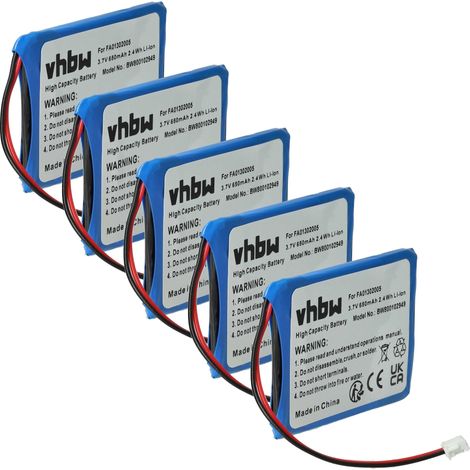 vhbw 5x Akku kompatibel mit Ericsson DT390 schnurlos Festnetz Telefon (650 mAh, 3,7 V, Li-Ion)