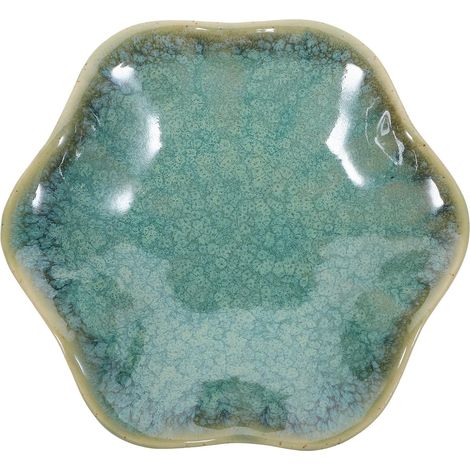 Plateau de présentation en céramique avec design feuille de lotus, support bijoux multifonction pour bureau et maison, rangement pour bagues et colliers (1/5)