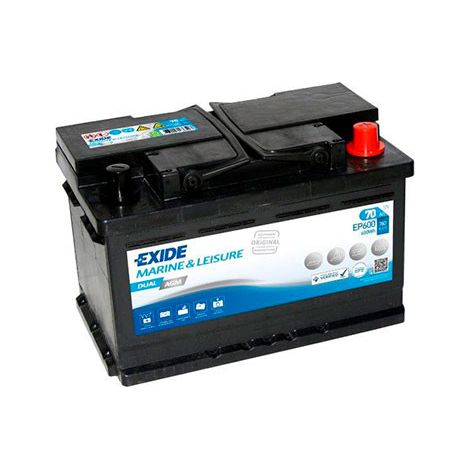 Exide - Batterie bateau EXIDE Dual AGM EP600 (600Wh) 12V 70Ah Auto