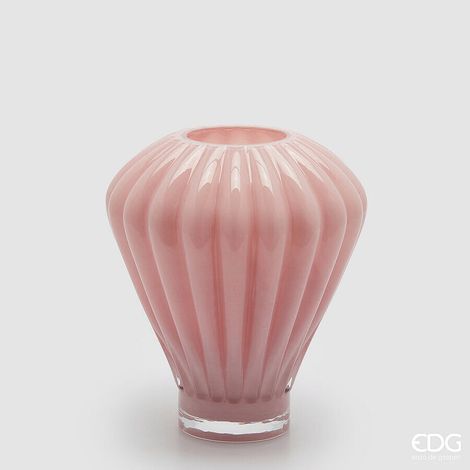 EDG Enzo De Gasperi Vaso Diamante H 27 Cm D 23 Cm Vetro Pink (1/4)