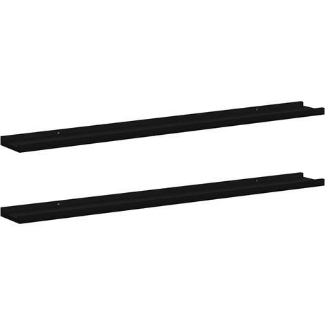 Maison Exclusive - Wandregale 2 Stk. Schwarz 100x9x3 cm (1/5)