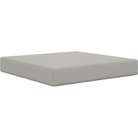 Coussin gris pour canapé d'extérieur, 60 x 60 x 8 cm, polyester. (1/5)