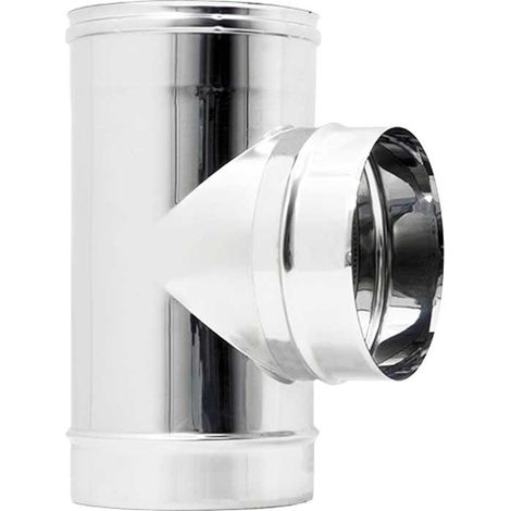 TEE INOX F/M/M 90° MONOPARETE Ø180 mm