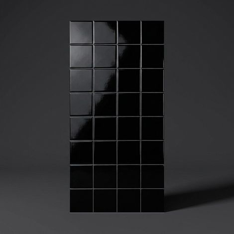 Carrelage Mur Ceramic Connection Black Brillante 20x20 PRÉ-DÉCOUPÉ (10x10)