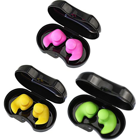 3 paires de bouchons d'oreille étanches en silicone pour adultes et enfants, bouchons d'oreille étanches pour l'oreille moyenne, bouchons d'oreille professionnels pour la natation (1/5)