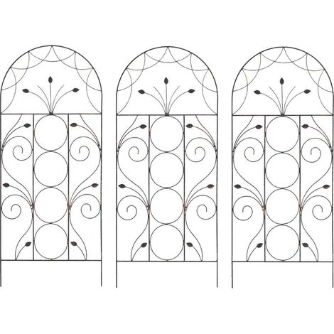 Set of 3 Leaf Design Metal Trellis (120cm x 50cm) (1/5)