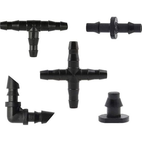 Kit de 200 conectores acanalados para mangueras de riego de 6,35 mm
