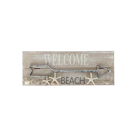 Decorazione "welcome beach", 39x3x14 cm (kit da 3)