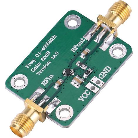 Module amplificateur RF micro-ondes à large bande (0,1–4000 MHz), gain 20 dB (1/4)