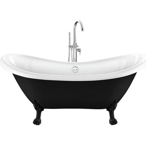 Baignoire ancienne sur pieds DARLINGTON Noire 175 cm Pieds de Lion Noirs (1/5)