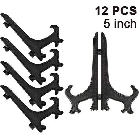 Chevalets pliants en plastique pour assiettes, bols, livres ou DVD – Lot de 12 présentoirs pratiques et robustes