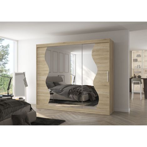 Schiebetürenschrank Schrank Nr.550 in Sonoma matt- Spiegel 250x215x58 cm (1/3)