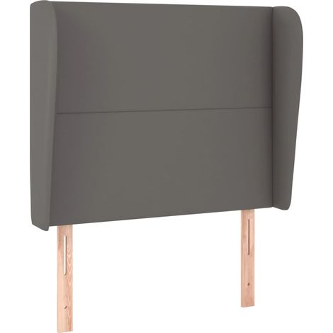 Testiera Testata del letto ad Orecchio Grigia 83x23x118/128 cm in Similpelle (1/5)