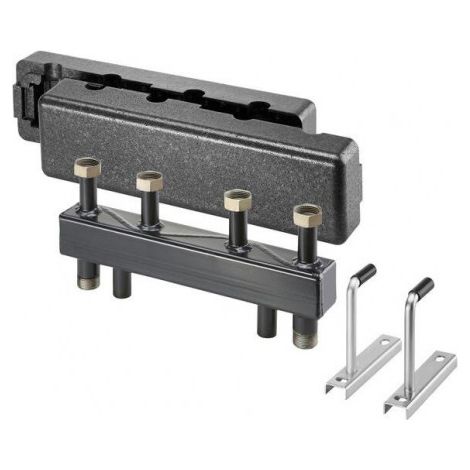 Barre de distribution OV Regumat en acier avec isolation pour 2 circuits de chauffage