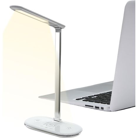 Lampe Table Lecture Lumière Réglable, Support Charge, Variateur, (1/5)