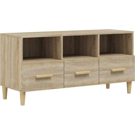 Mueble para TV madera contrachapada color roble 102x36x50 cm vidaXL