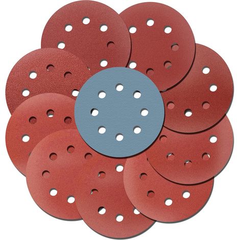 ZOLGINAH 100 Pcs Disque de ponçage 125mm Disque Abrasif 8 Trous, Papier Sablé, Disque a Poncer pour Grain de Ponceuse Circulaire P80/180/240/320/400/800/1000/1500/2000/3000 (1/5)
