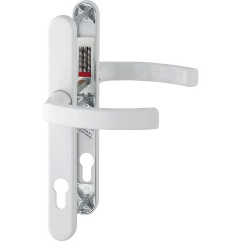 HOPPE Maniglia LIÈGE – su piastra stretta, spessore porta 72 – 82, bianco