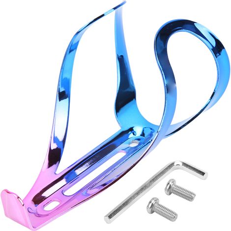 Porte-gourde vélo léger, résistant et coloré pour VTT et vélos de route, bords lisses, design bleu et violet. (1/5)