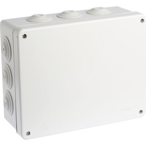 Caja de derivación cuadrada con tapa de acero inoxidable AISI 316 estanca - 960°C - IP55 - SUM'OHM 240x190x90 - 12 entradas