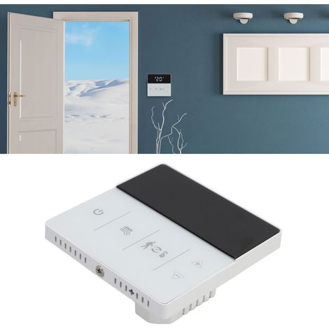 Digitaler Wi-Fi-Thermostat mit Touchscreen, mobiler App und Sprachsteuerung, ideal für Zuhause und Hotel (90-240 V), schwarz-weiß. (1/5)
