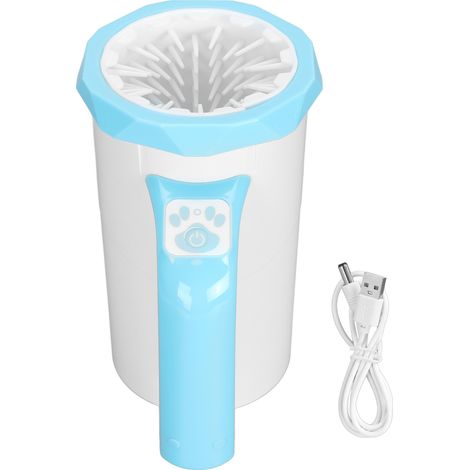 Nettoyeur automatique de pattes de chien, multifonction, poils en Silicone puissants, rechargeables, portables, pour grands chiens, blanc, bleu (1/5)