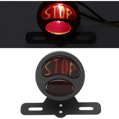 Feu arrière universel 12 V pour moto, avec support. (1/5)