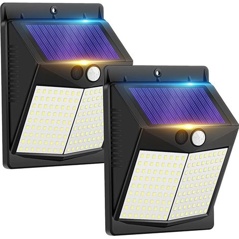 2 Pack Solar Lights Outdoor with Motion Sensor - 3 Modes Waterproof Solar Lights, Wireless Security Wall Light for Garden (1/5)