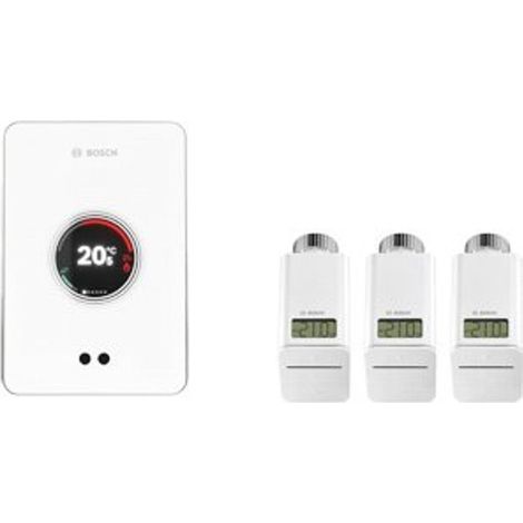 Bosch Régulateur WLAN intelligent EasyControl Set avec 3 robinets thermostatiques sans fil, blanc, 7736701393 (1/3)