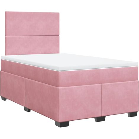 Maison Exclusive - Giroletto a Molle con Materasso Rosa 120x190 cm in Velluto (1/5)