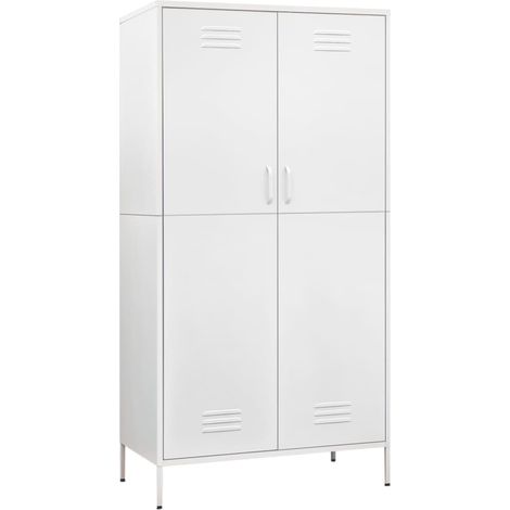 Garde-robe,Armoire Blanc 90x50x180 cm Acier CFW53806 (1/5)