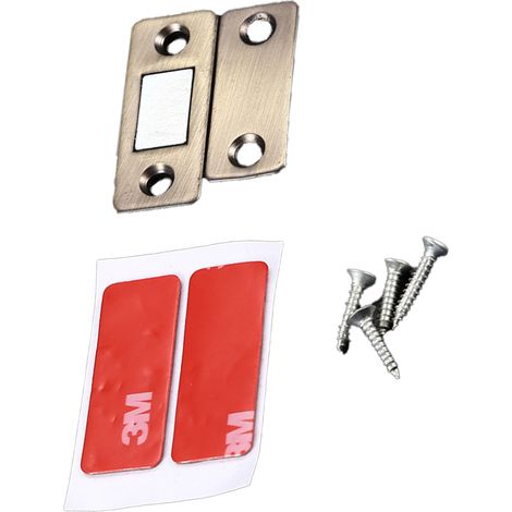 Fermeture Magnétique Pour Porte D'Armoire - Ultra Fine 3 mm - Fixation Adhésive Et Vis - Pour Armoires Cuisine Placards Tiroirs - Lot De 4 (1/5)