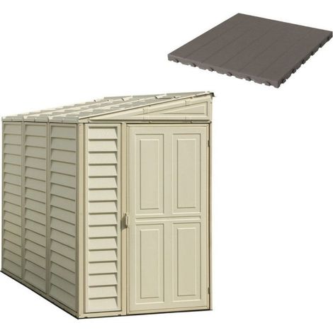 Pavimento per Casetta Box da Giardino 122x240x188 cm in Plastica Grigio