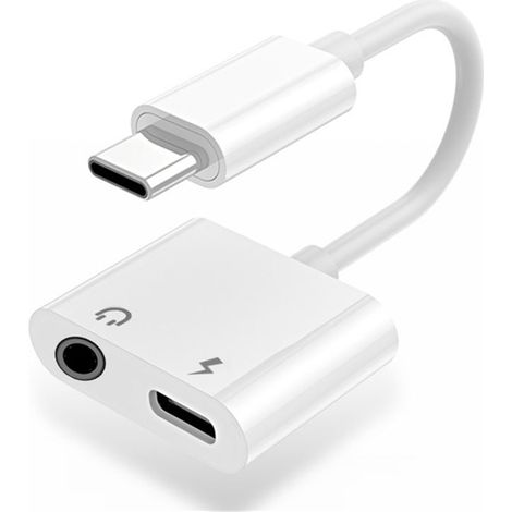 Sign usb c auf 35 mm aux adapter 3 a - laden und horen - wei
