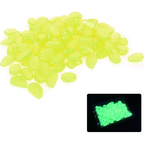 Pierres luminescentes décoration jardin aquarium - Lot de 100 - Vert Fluorescent (1/5)
