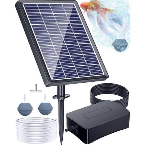 Biling Solar Teichbelüfter mit akku, 2.5W Solar Sauerstoffpumpe für Teich Teichbelüfter Solar Aquarium Sauerstoffpumpe 3 Modi Luftpumpe, Teich Sauerstoffpumpe Solar für Wasserzirkulation im Garten (1/5)