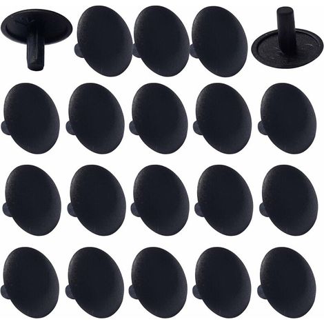 20x Cache vis plastique universel 3x12x6mm cruciforme capuchon trou protection masque, noir (1/3)