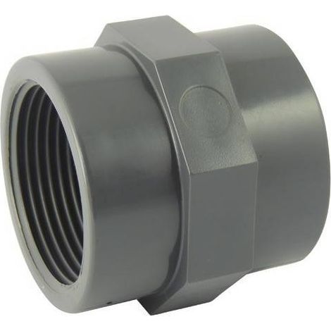 Manchon femelle-femelle PVC-U à visser PN16 – Raccord droit taraudé 1''1/4 – Résistance chimique et anticorrosion – Démontable pour maintenance – Ezfitt